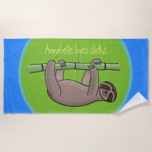 Serviette De Plage Doux parfum endormi accroché à la caricature en ba