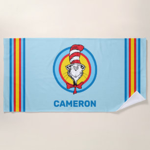 Serviette De Plage Dr Seuss   Chat dans le graphique de la tête du Ca
