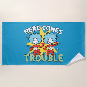 Serviette De Plage Dr. Seuss Chose Un Chose Deux Les Ennuis Arriven
