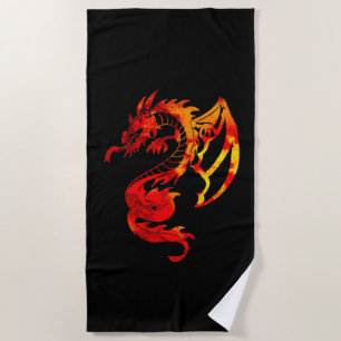 Serviette De Plage Dragon de feu rouge