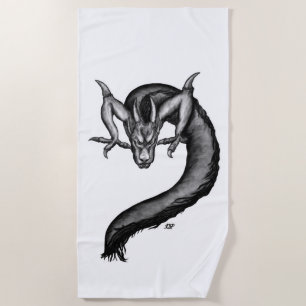 Serviette De Plage Dragon en style tatouage