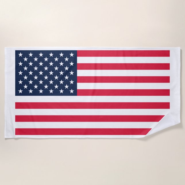 Serviette De Plage Drapeau américain 50 étoiles : vieilles étoiles de (Devant)