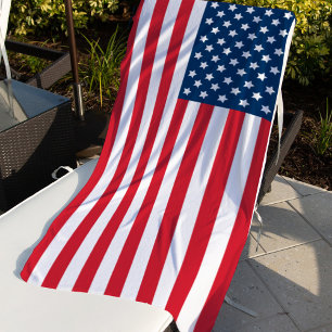 Serviette De Plage Drapeau américain patriotique rouge blanc bleu