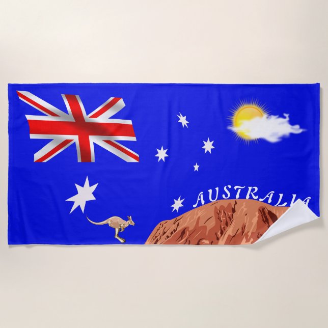 Serviette De Plage Drapeau australien (Devant)