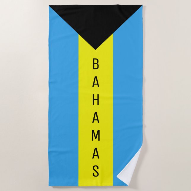 Serviette De Plage Drapeau Bahamas (Devant)