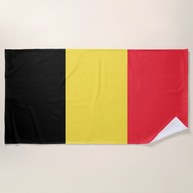 Serviette De Plage Drapeau Belgique Tricolore (Devant)