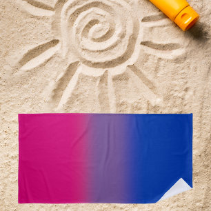 Serviette De Plage Drapeau Bisexuel Dégradé - Drapeau Bi Coloré
