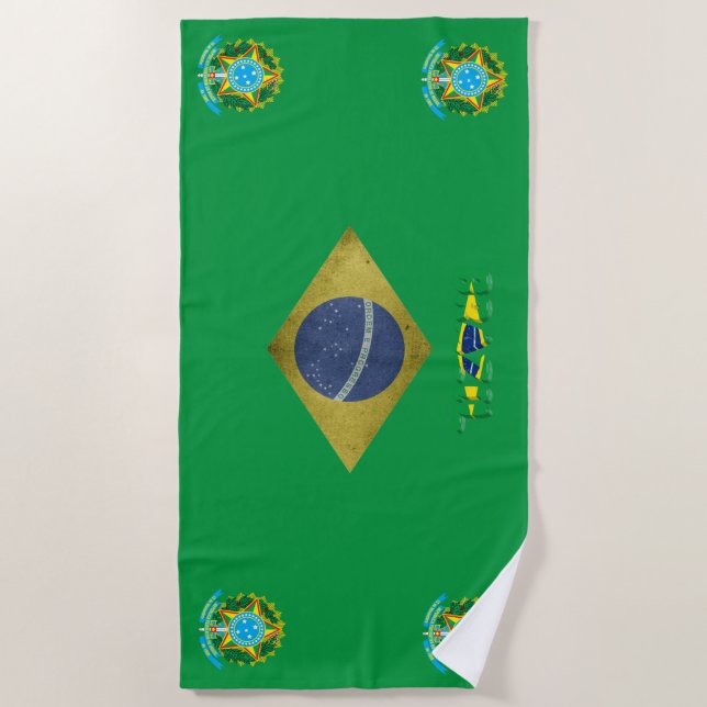 Serviette De Plage Drapeau brésilien (Devant)