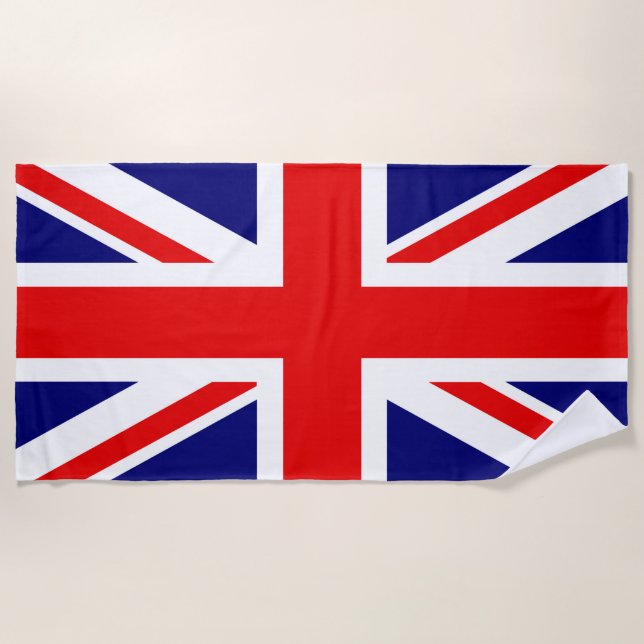 Serviette De Plage Drapeau britannique avec nom (Devant)