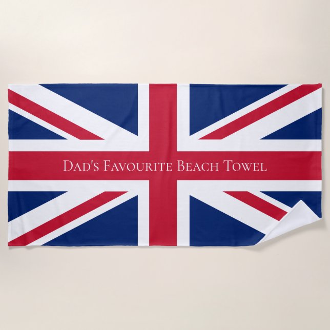 Serviette De Plage Drapeau britannique Personnalisé Papa Union Jack (Devant)