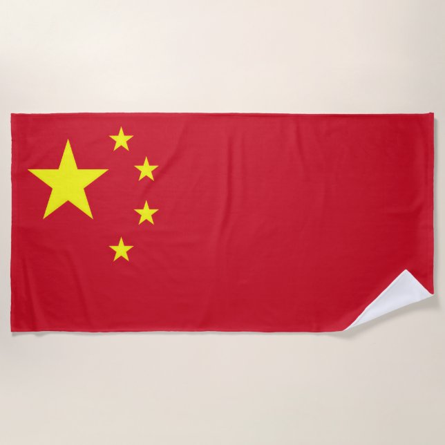 Serviette De Plage Drapeau Chine (Devant)