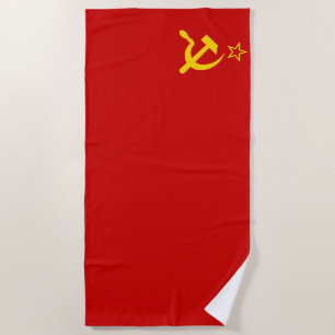 Serviette De Plage Drapeau communiste de l'URSS faucille et marteau