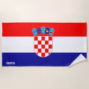 Serviette De Plage Drapeau Croatie Splendide patriotique