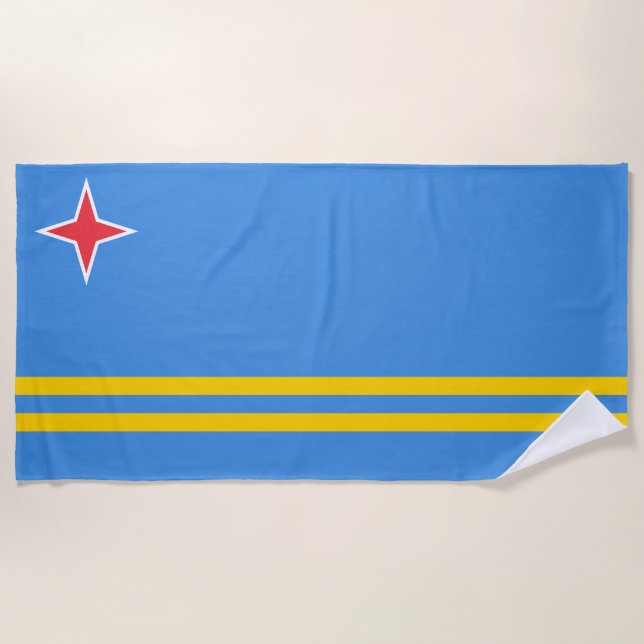 Serviette De Plage Drapeau d'Aruba (Devant)