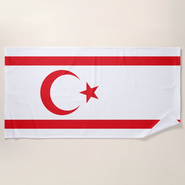 Serviette De Plage Drapeau de Chypre du Nord (Devant)