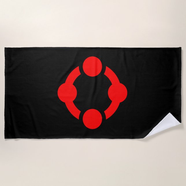 Serviette De Plage Drapeau de fierté de niche (Noir) (Devant)