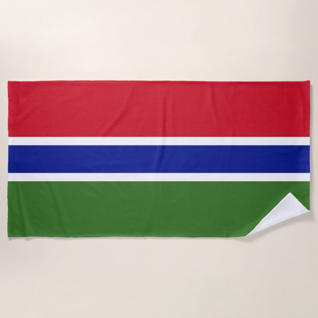 Serviette De Plage Drapeau de Gambie (Devant)