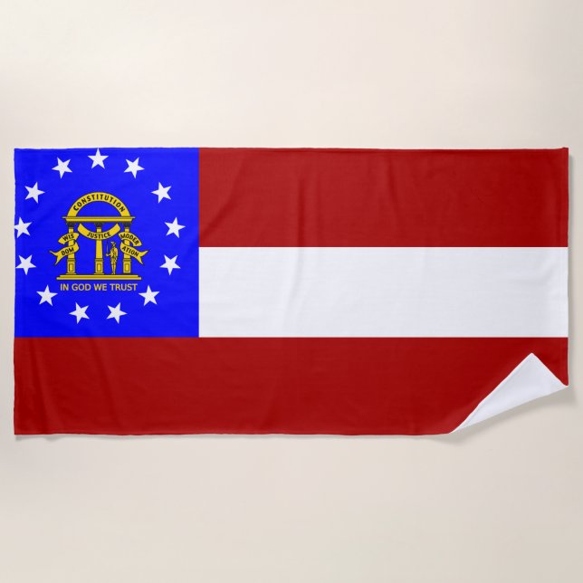Serviette De Plage Drapeau de Géorgie (Devant)
