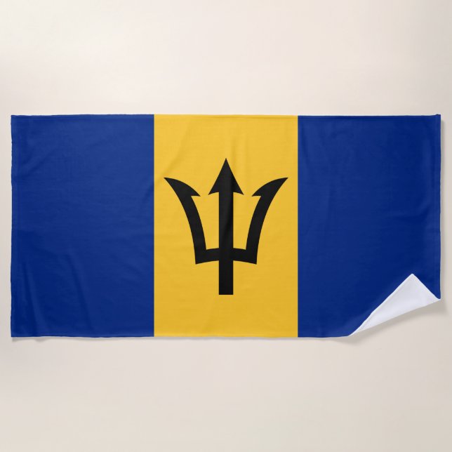 Serviette De Plage Drapeau de la Barbade patriotique (Devant)