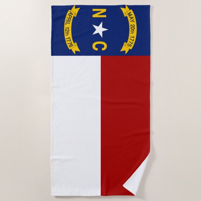 Serviette De Plage Drapeau de la Caroline du Nord (Devant)