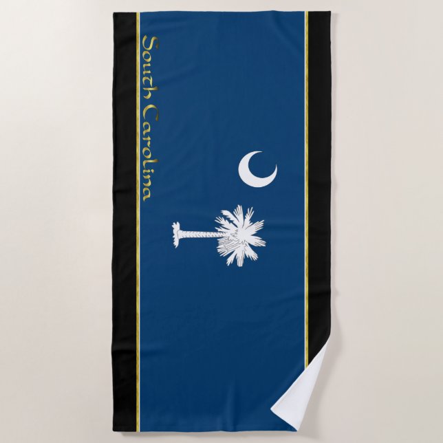 Serviette De Plage Drapeau de la Caroline du Sud (Devant)
