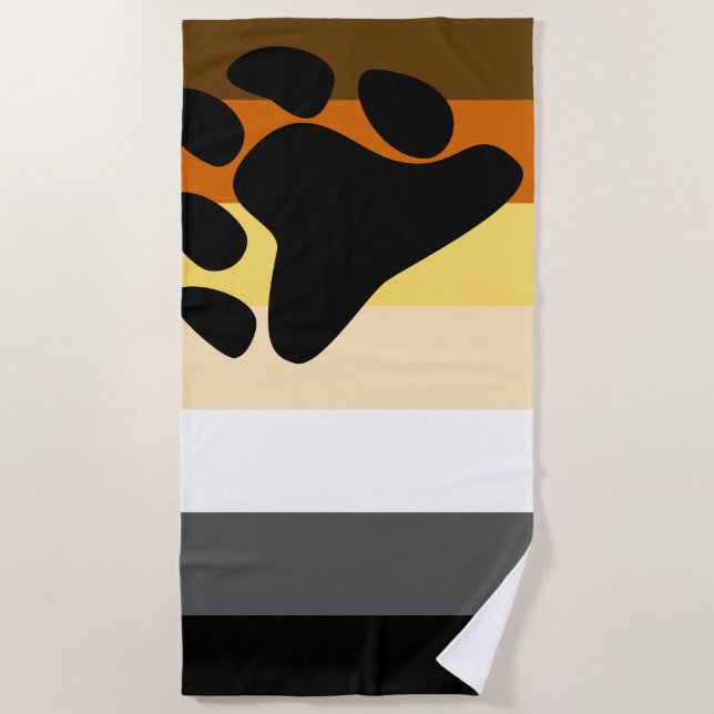 Serviette De Plage Drapeau de la Fraternité des ours gays (Devant)