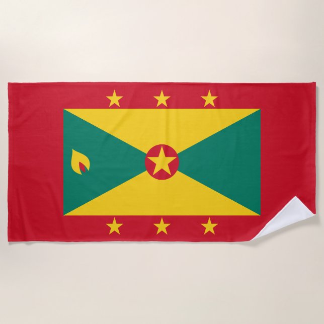 Serviette De Plage Drapeau de la Grenade (Devant)