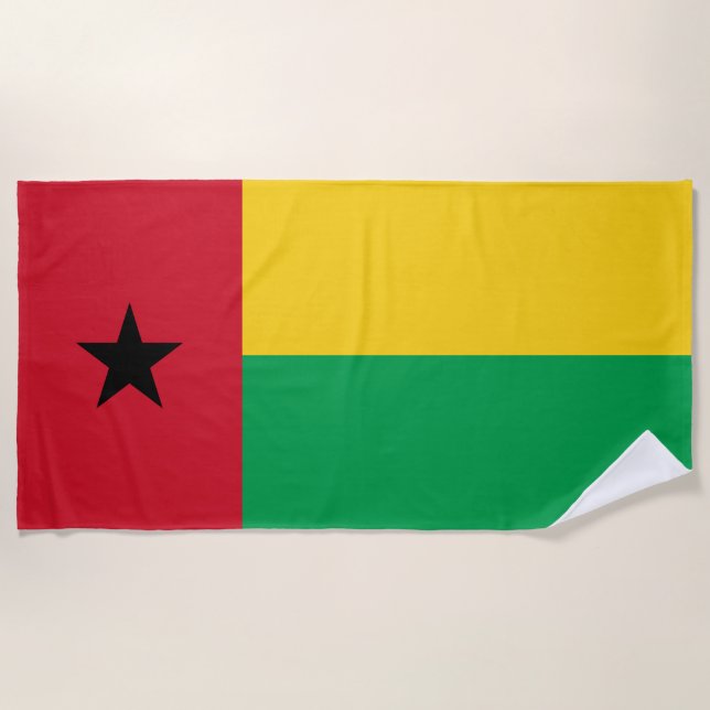 Serviette De Plage Drapeau de la Guinée Bissau (Devant)