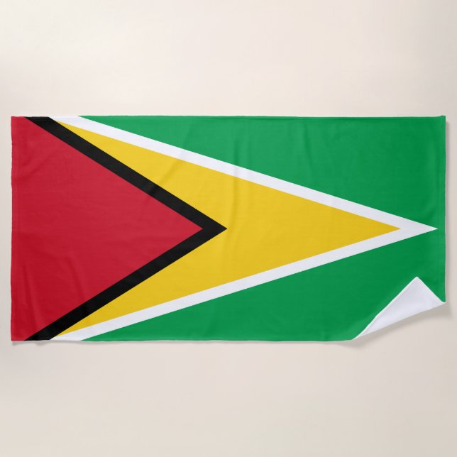 Serviette De Plage Drapeau de la Guyane (Devant)