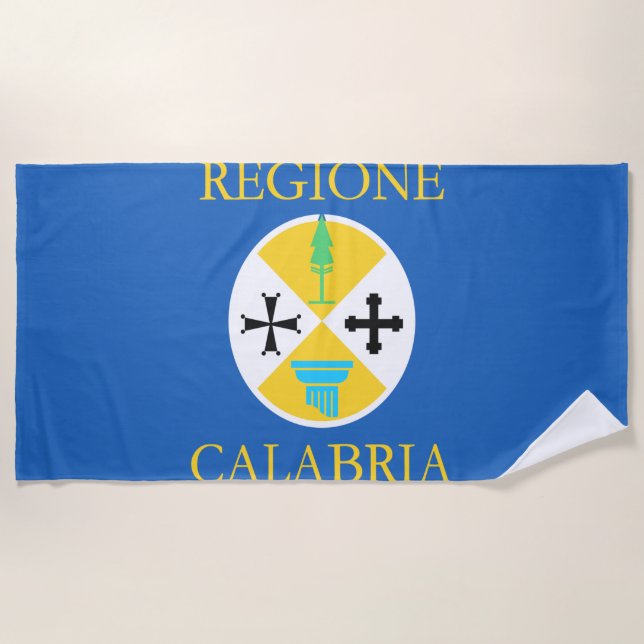 Serviette De Plage Drapeau de la province de Calabre (Devant)