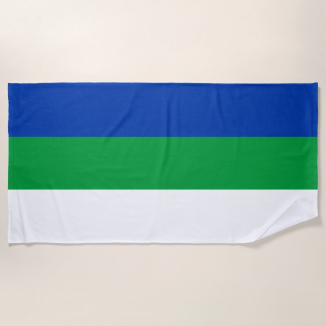 Serviette De Plage Drapeau de la République de Komi (Devant)