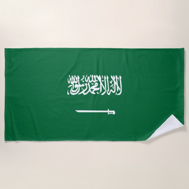 Serviette De Plage Drapeau de l'Arabie saoudite (Devant)