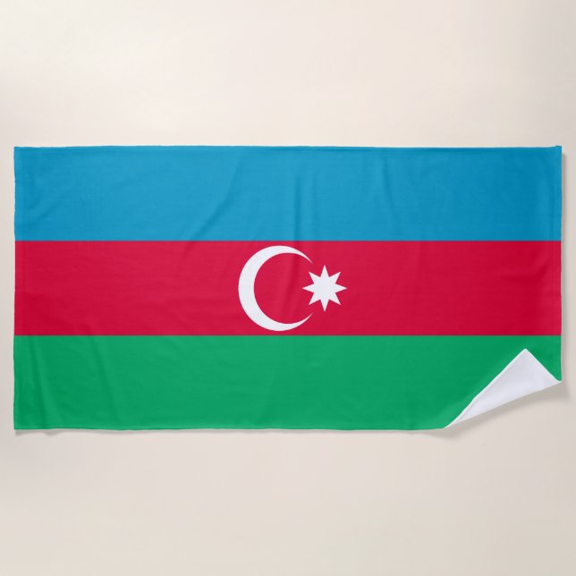 Serviette De Plage Drapeau de l'Azerbaïdjan patriotique (Devant)