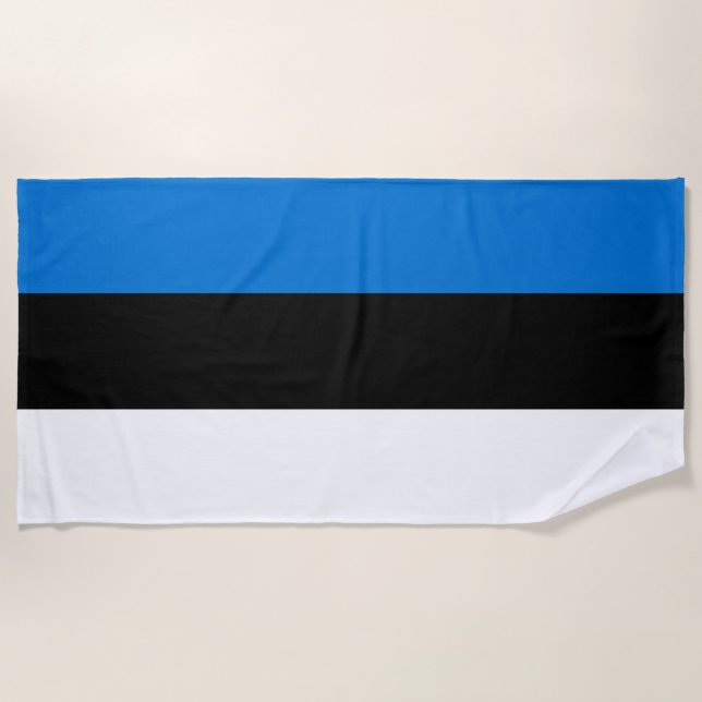 Serviette De Plage Drapeau de l'Estonie (Devant)