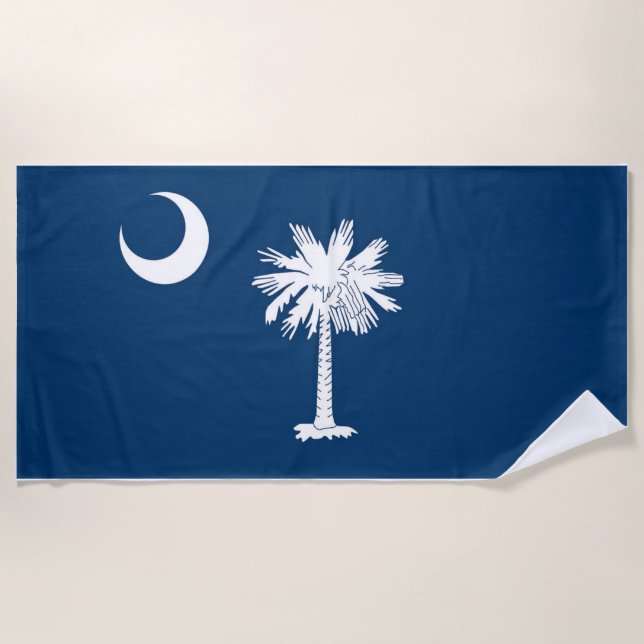 Serviette De Plage Drapeau de l'État de Caroline du Sud (Devant)