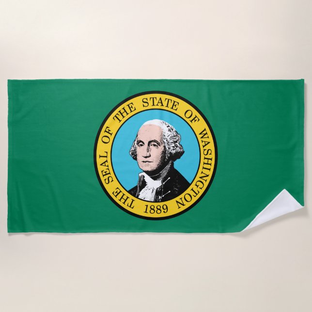 Serviette De Plage Drapeau de l'État de Washington (Devant)