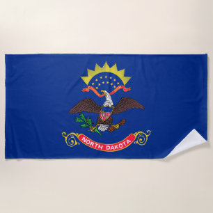 Serviette De Plage Drapeau de l'État du Dakota du Nord