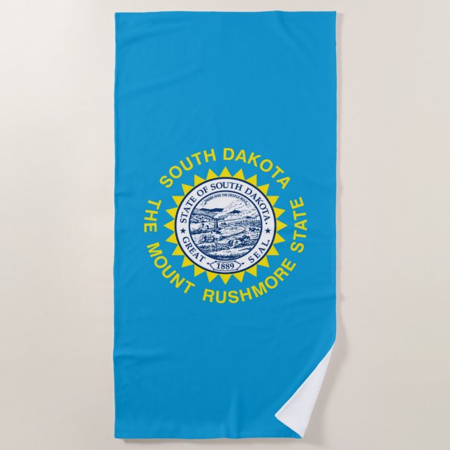 Serviette De Plage Drapeau de l'état du Dakota du Sud (Devant)