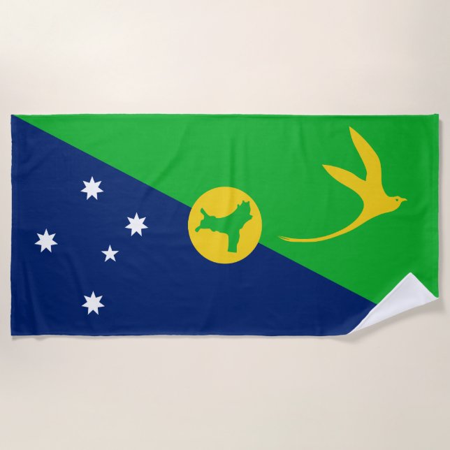 Serviette De Plage Drapeau de l'île Christmas (Devant)