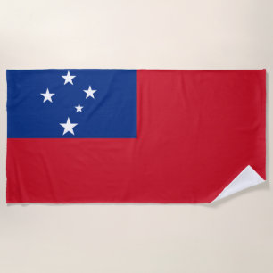 Serviette De Plage Drapeau de l'île des Samoa patriotiques