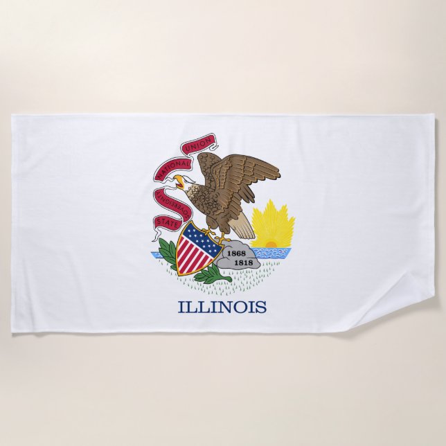 Serviette De Plage Drapeau de l'Illinois (Devant)