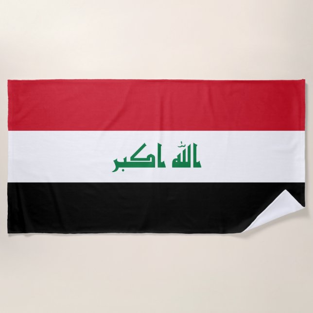 Serviette De Plage Drapeau de l'Irak (Devant)