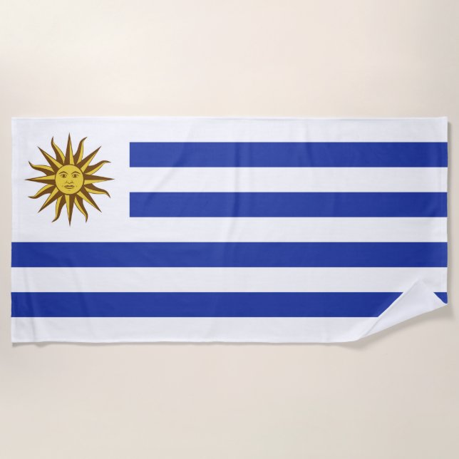 Serviette De Plage drapeau de l'Uruguay (Devant)