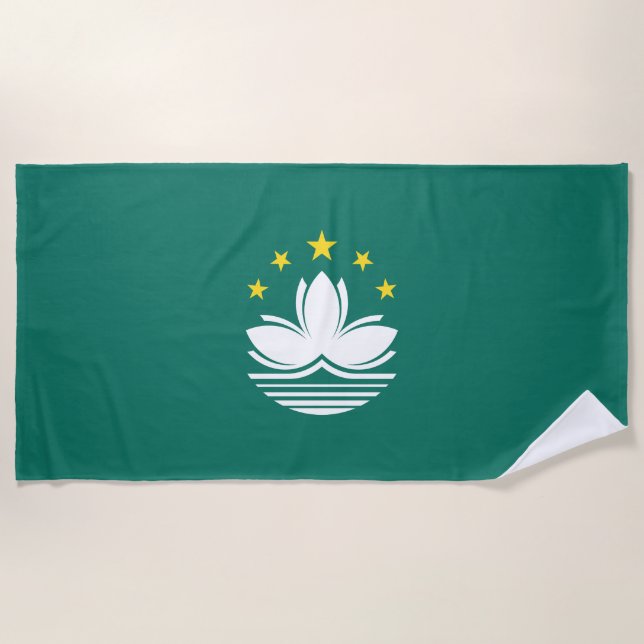 Serviette De Plage Drapeau de Macao (Devant)