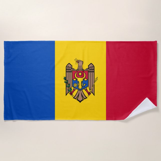 Serviette De Plage Drapeau de Moldova (Devant)