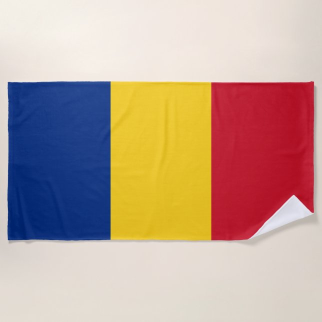 Serviette De Plage Drapeau de Roumanie (Devant)