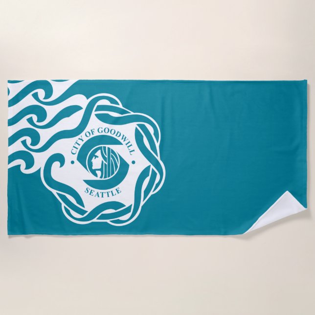 Serviette De Plage Drapeau de Seattle (Washington) (Devant)