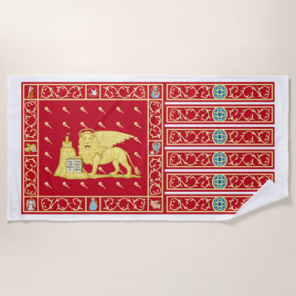Serviette De Plage Drapeau de Venise, Italie (Venezia, Vénétie, Itali