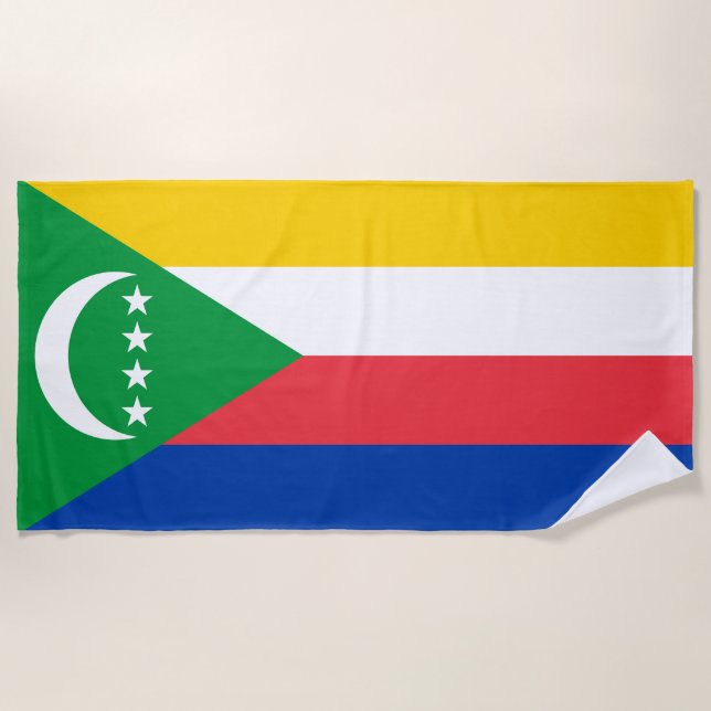 Serviette De Plage Drapeau des Comores (Devant)