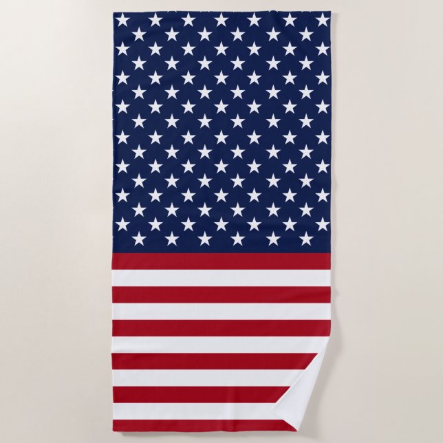 Serviette De Plage Drapeau des Etats-Unis de bannière étoilée (Devant)